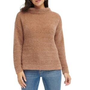 Calvin Klein Womens Funnel Neck Pullover Sweater, beige XL NEW